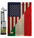 US Italian Friendship - US Friendship Flags of the World Vertical Impressions Decorative Flags HG108238 Made In USA