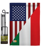 US Italian Friendship - US Friendship Flags of the World Vertical Impressions Decorative Flags HG108238 Made In USA