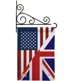 US UK Friendship - US Friendship Flags of the World Vertical Impressions Decorative Flags HG108380 Made In USA