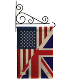 US UK Friendship - US Friendship Flags of the World Vertical Impressions Decorative Flags HG108380 Made In USA