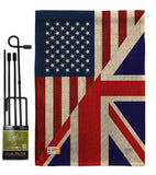 US UK Friendship - US Friendship Flags of the World Vertical Impressions Decorative Flags HG108380 Made In USA