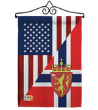 US Norway Friendship - US Friendship Flags of the World Vertical Impressions Decorative Flags HG108386 Made In USA