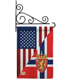 US Norway Friendship - US Friendship Flags of the World Vertical Impressions Decorative Flags HG108386 Made In USA