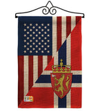 US Norway Friendship - US Friendship Flags of the World Vertical Impressions Decorative Flags HG108386 Made In USA