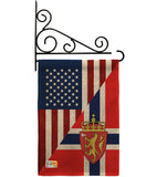 US Norway Friendship - US Friendship Flags of the World Vertical Impressions Decorative Flags HG108386 Made In USA