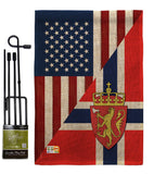 US Norway Friendship - US Friendship Flags of the World Vertical Impressions Decorative Flags HG108386 Made In USA