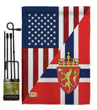 US Norway Friendship - US Friendship Flags of the World Vertical Impressions Decorative Flags HG108386 Made In USA