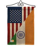 US India Friendship - US Friendship Flags of the World Vertical Impressions Decorative Flags HG108403 Made In USA