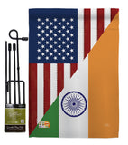 US India Friendship - US Friendship Flags of the World Vertical Impressions Decorative Flags HG108403 Made In USA