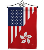 US Hong Kong Friendship - US Friendship Flags of the World Vertical Impressions Decorative Flags HG108436 Made In USA