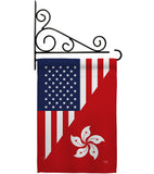 US Hong Kong Friendship - US Friendship Flags of the World Vertical Impressions Decorative Flags HG108436 Made In USA