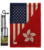 US Hong Kong Friendship - US Friendship Flags of the World Vertical Impressions Decorative Flags HG108436 Made In USA