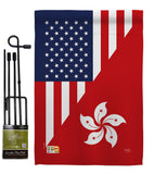 US Hong Kong Friendship - US Friendship Flags of the World Vertical Impressions Decorative Flags HG108436 Made In USA