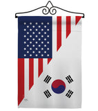 US Korea Friendship - US Friendship Flags of the World Vertical Impressions Decorative Flags HG108438 Made In USA