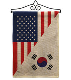 US Korea Friendship - US Friendship Flags of the World Vertical Impressions Decorative Flags HG108438 Made In USA