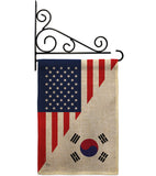 US Korea Friendship - US Friendship Flags of the World Vertical Impressions Decorative Flags HG108438 Made In USA