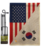 US Korea Friendship - US Friendship Flags of the World Vertical Impressions Decorative Flags HG108438 Made In USA