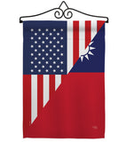 US Taiwan Friendship - US Friendship Flags of the World Vertical Impressions Decorative Flags HG108439 Made In USA