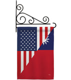 US Taiwan Friendship - US Friendship Flags of the World Vertical Impressions Decorative Flags HG108439 Made In USA