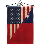 US Taiwan Friendship - US Friendship Flags of the World Vertical Impressions Decorative Flags HG108439 Made In USA