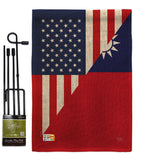 US Taiwan Friendship - US Friendship Flags of the World Vertical Impressions Decorative Flags HG108439 Made In USA