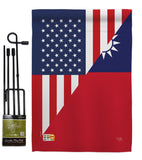 US Taiwan Friendship - US Friendship Flags of the World Vertical Impressions Decorative Flags HG108439 Made In USA