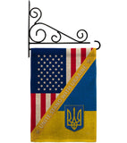 US Support Ukaine - US Friendship Flags of the World Vertical Impressions Decorative Flags HG120092 Made In USA