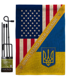 US Support Ukaine - US Friendship Flags of the World Vertical Impressions Decorative Flags HG120092 Made In USA