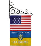 US Stand With Ukraine - US Friendship Flags of the World Vertical Impressions Decorative Flags HG141204 Made In USA