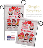 Valentine's Gnome Greeters - Valentines Spring Vertical Impressions Decorative Flags HG120034 Made In USA