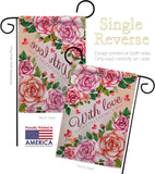 With Love - Valentines Spring Vertical Impressions Decorative Flags HG120048 Made In USA