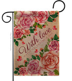 With Love - Valentines Spring Vertical Impressions Decorative Flags HG120048 Made In USA