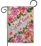 With Love - Valentines Spring Vertical Impressions Decorative Flags HG120048 Made In USA