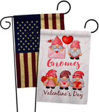 Valentine's Gnome Greeters - Valentines Spring Vertical Impressions Decorative Flags HG120034 Made In USA