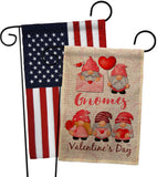 Valentine's Gnome Greeters - Valentines Spring Vertical Impressions Decorative Flags HG120034 Made In USA