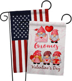 Valentine's Gnome Greeters - Valentines Spring Vertical Impressions Decorative Flags HG120034 Made In USA