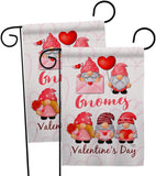 Valentine's Gnome Greeters - Valentines Spring Vertical Impressions Decorative Flags HG120034 Made In USA