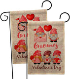 Valentine's Gnome Greeters - Valentines Spring Vertical Impressions Decorative Flags HG120034 Made In USA