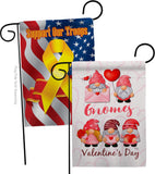 Valentine's Gnome Greeters - Valentines Spring Vertical Impressions Decorative Flags HG120034 Made In USA