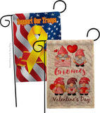 Valentine's Gnome Greeters - Valentines Spring Vertical Impressions Decorative Flags HG120034 Made In USA