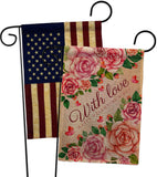 With Love - Valentines Spring Vertical Impressions Decorative Flags HG120048 Made In USA