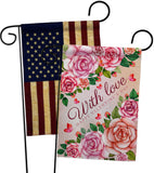 With Love - Valentines Spring Vertical Impressions Decorative Flags HG120048 Made In USA