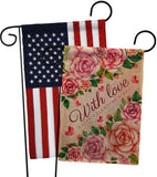 With Love - Valentines Spring Vertical Impressions Decorative Flags HG120048 Made In USA