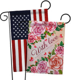 With Love - Valentines Spring Vertical Impressions Decorative Flags HG120048 Made In USA