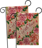 With Love - Valentines Spring Vertical Impressions Decorative Flags HG120048 Made In USA