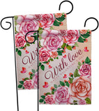 With Love - Valentines Spring Vertical Impressions Decorative Flags HG120048 Made In USA