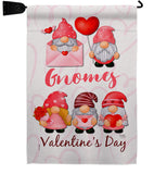 Valentine's Gnome Greeters - Valentines Spring Vertical Impressions Decorative Flags HG120034 Made In USA