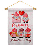 Valentine's Gnome Greeters - Valentines Spring Vertical Impressions Decorative Flags HG120034 Made In USA