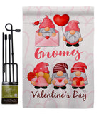 Valentine's Gnome Greeters - Valentines Spring Vertical Impressions Decorative Flags HG120034 Made In USA