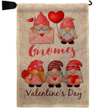 Valentine's Gnome Greeters - Valentines Spring Vertical Impressions Decorative Flags HG120034 Made In USA